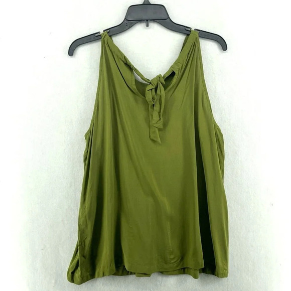 APT.9 Tank Top Women Sz L Green Pullover Studded Beads Shirred Halter Neck Boho - Picture 2 of 11